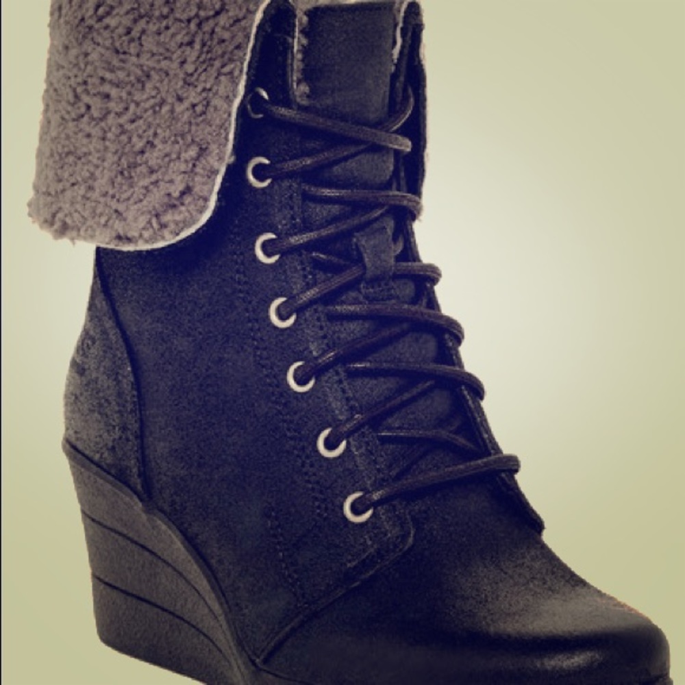 Ugg Zea Waterproof Genuine Shearling Lined Wedge